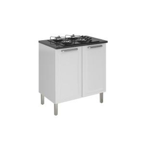 Balcão de Cozinha Itatiaia em Aço p/ Cooktop 4 Bocas com 2 Portas Branco Tarsila