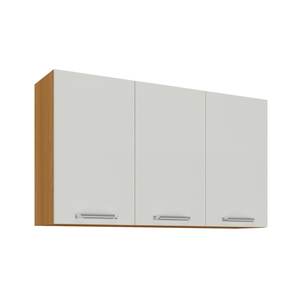 Armário Aéreo de Cozinha Itatiaia 120cm em Madeira Cinamomo/Off White Vegas