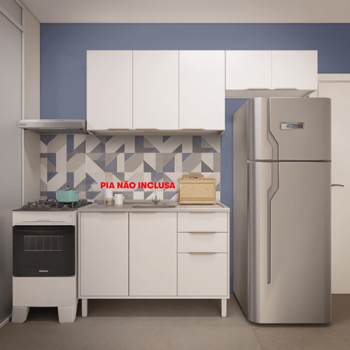 Cozinha Completa Itatiaia Renova Branca 200cm sem Tampo